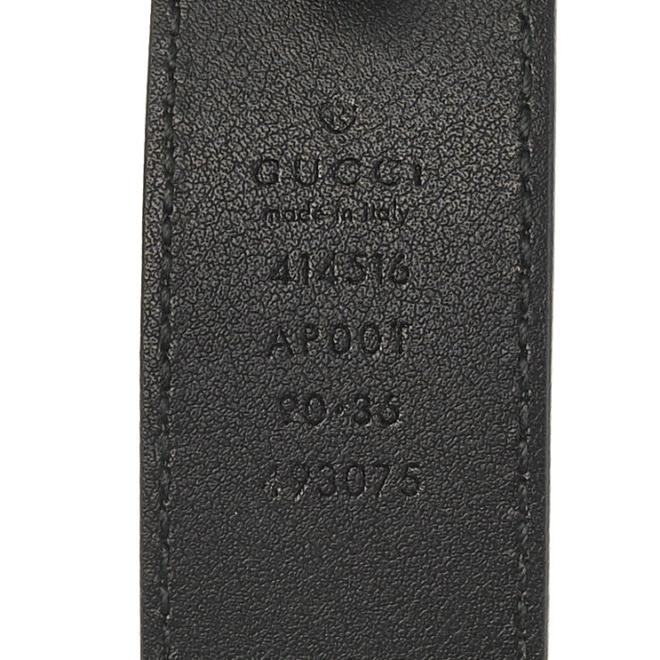 Moon Calfskin Double G 30mm Belt 90 36 Black