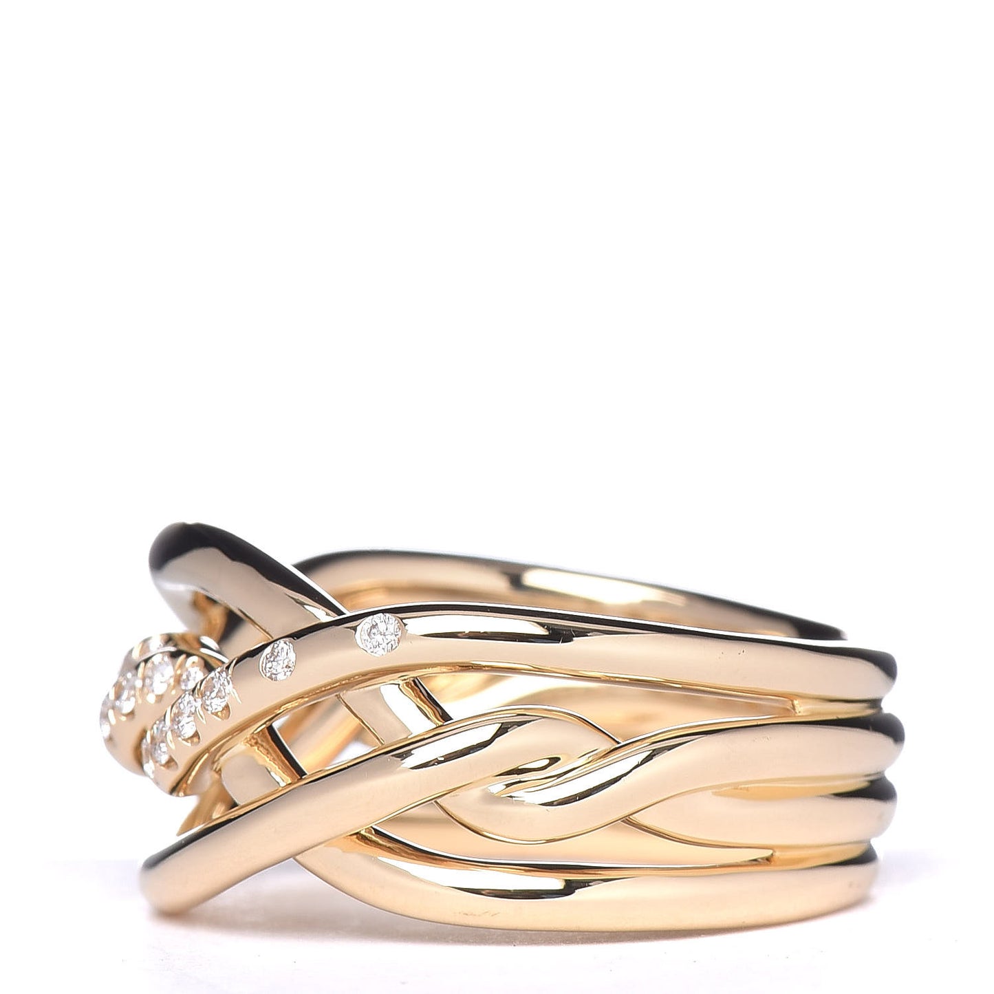 18K Yellow Gold Diamond 11.5mm Continuance Ring 54 7