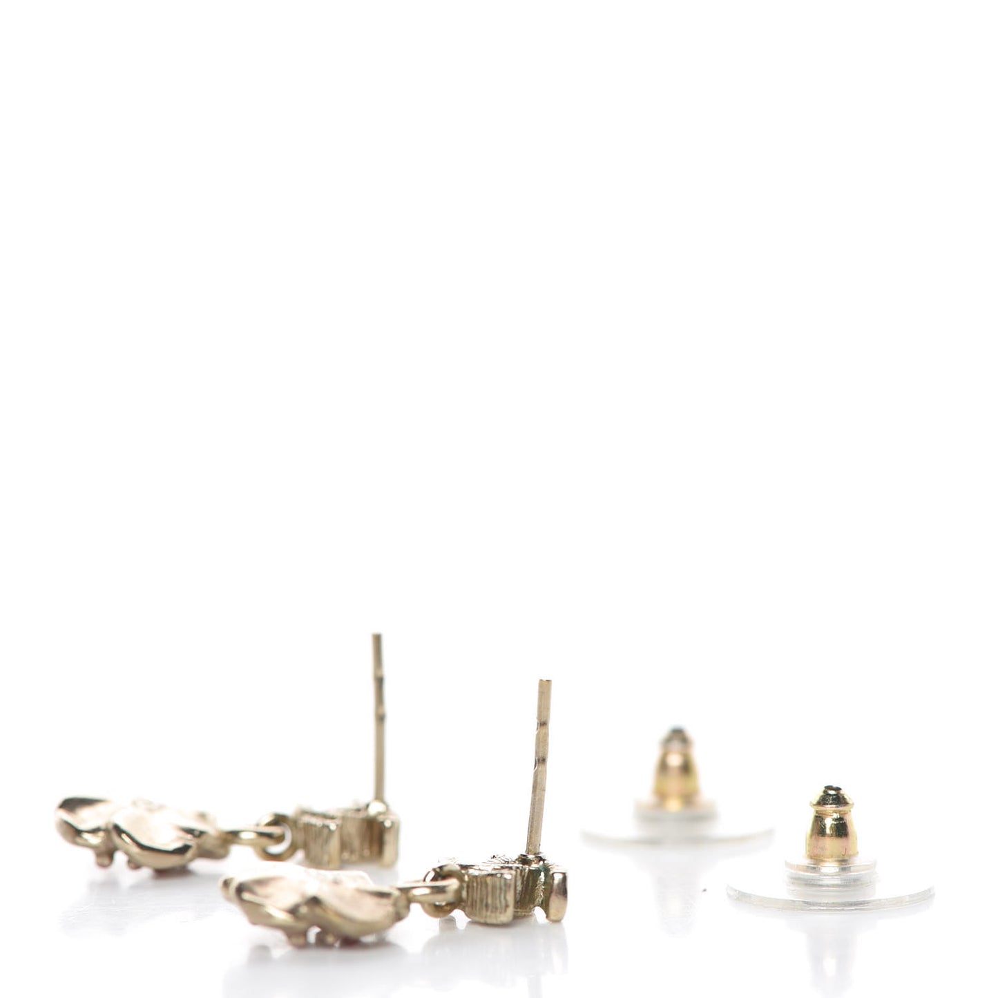 Enamel CC Camellia Earrings Gold Pink