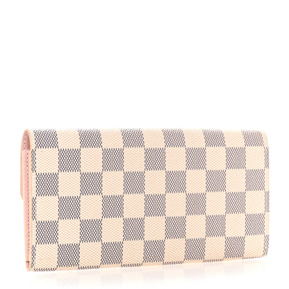 Louis Vuitton Damier Azur Emilie Wallet Rose Ballerine 3 of 10