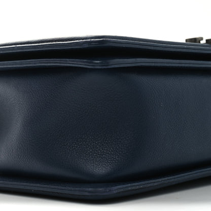 Chanel Calfskin Double Stitch New Medium Boy Flap Navy Blue 9 of 10