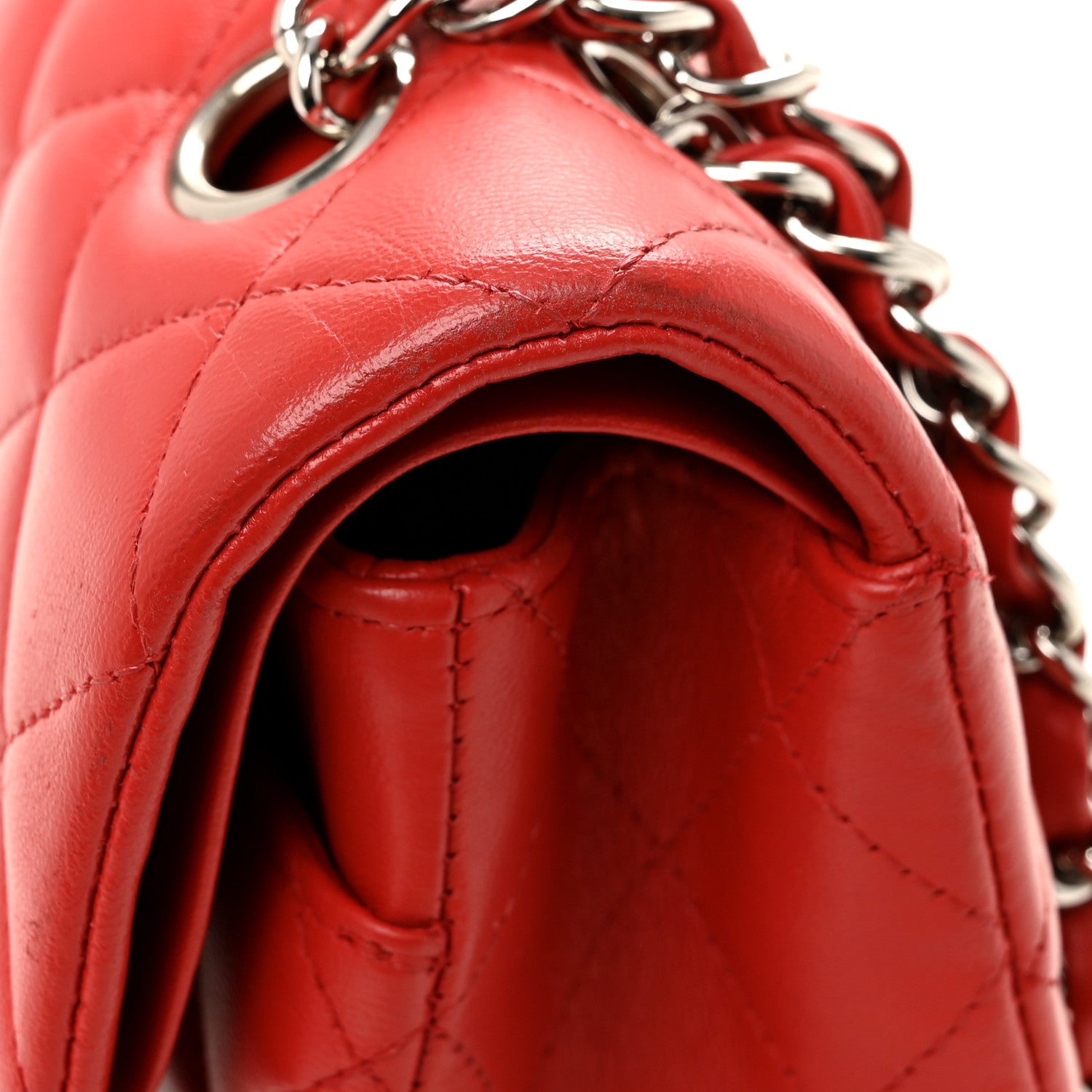Chanel Lambskin Quilted Medium Double Flap Red 11 of 14