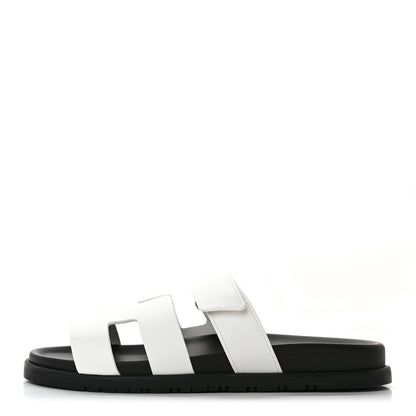 Hermes Calfskin Womens Chypre Sandals 39.5 White 1 of 11