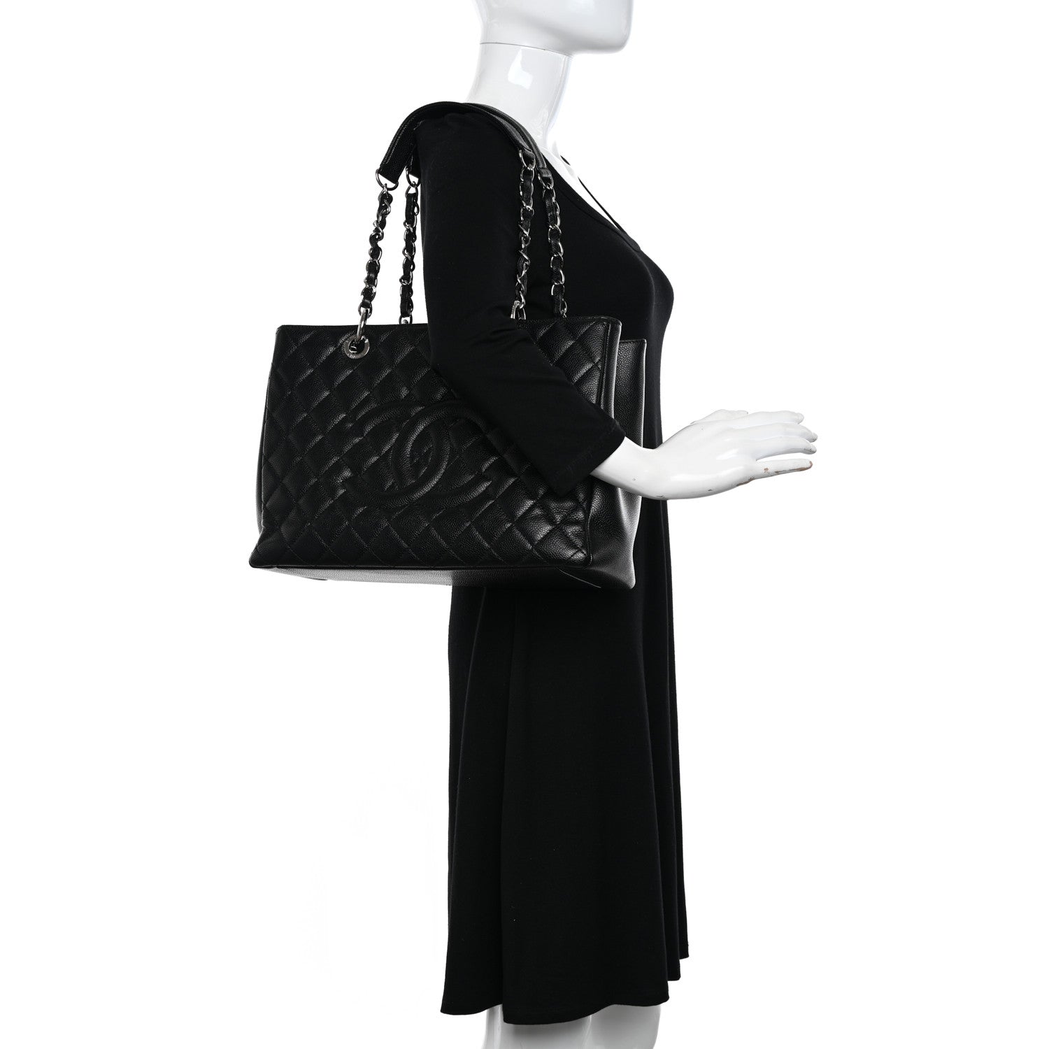 Chanel Caviar Quilted Grand Shopping Tote GST Black 2 of 11