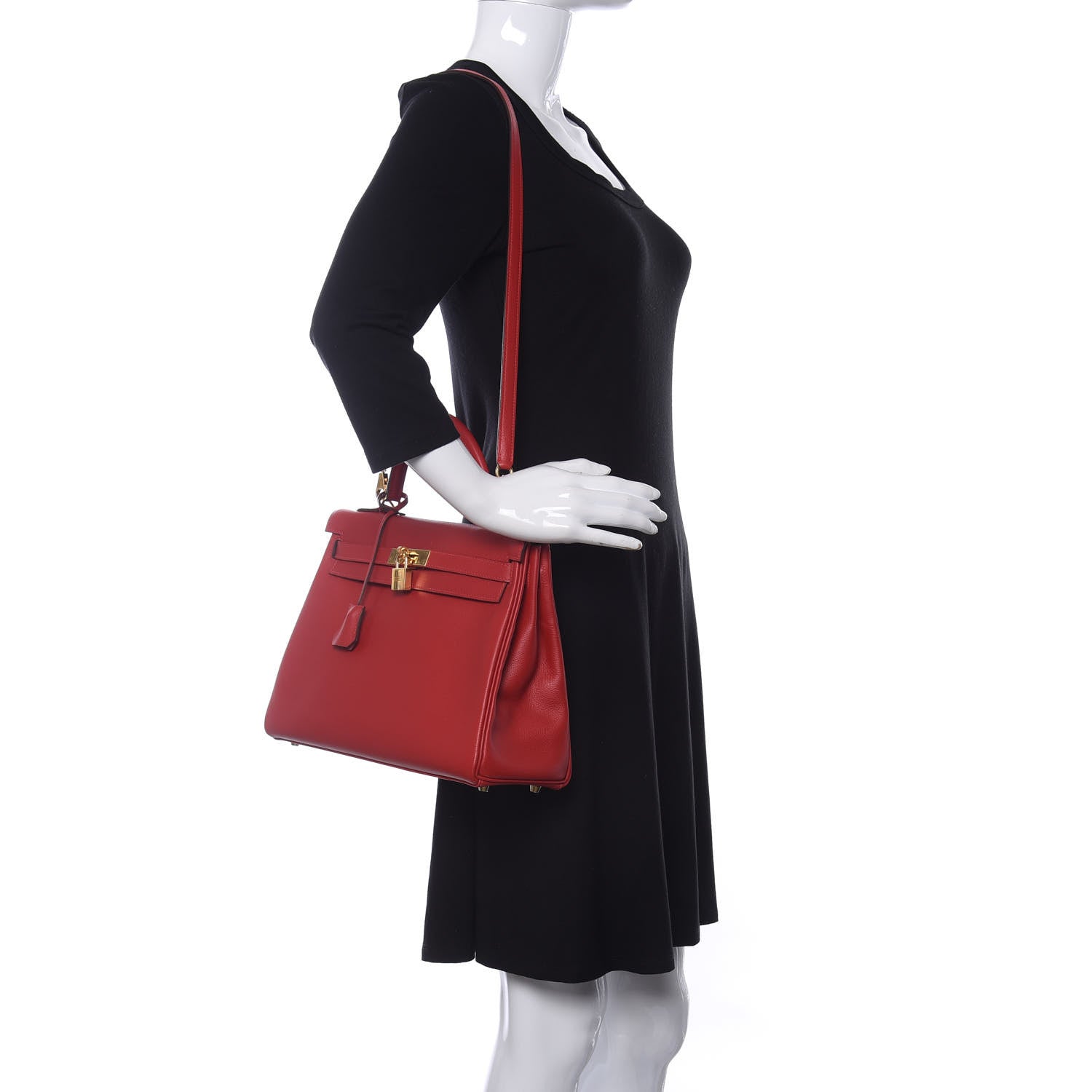 Hermes Evercolor Kelly Retourne 32 Rouge Casaque 2 of 10