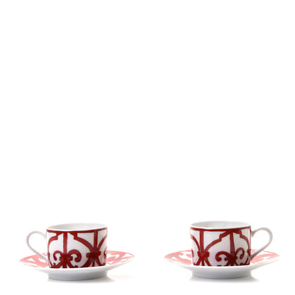 Hermes Porcelain Balcon du Guadalquivir Tea Cup and Saucer Set of 2 1 of 8