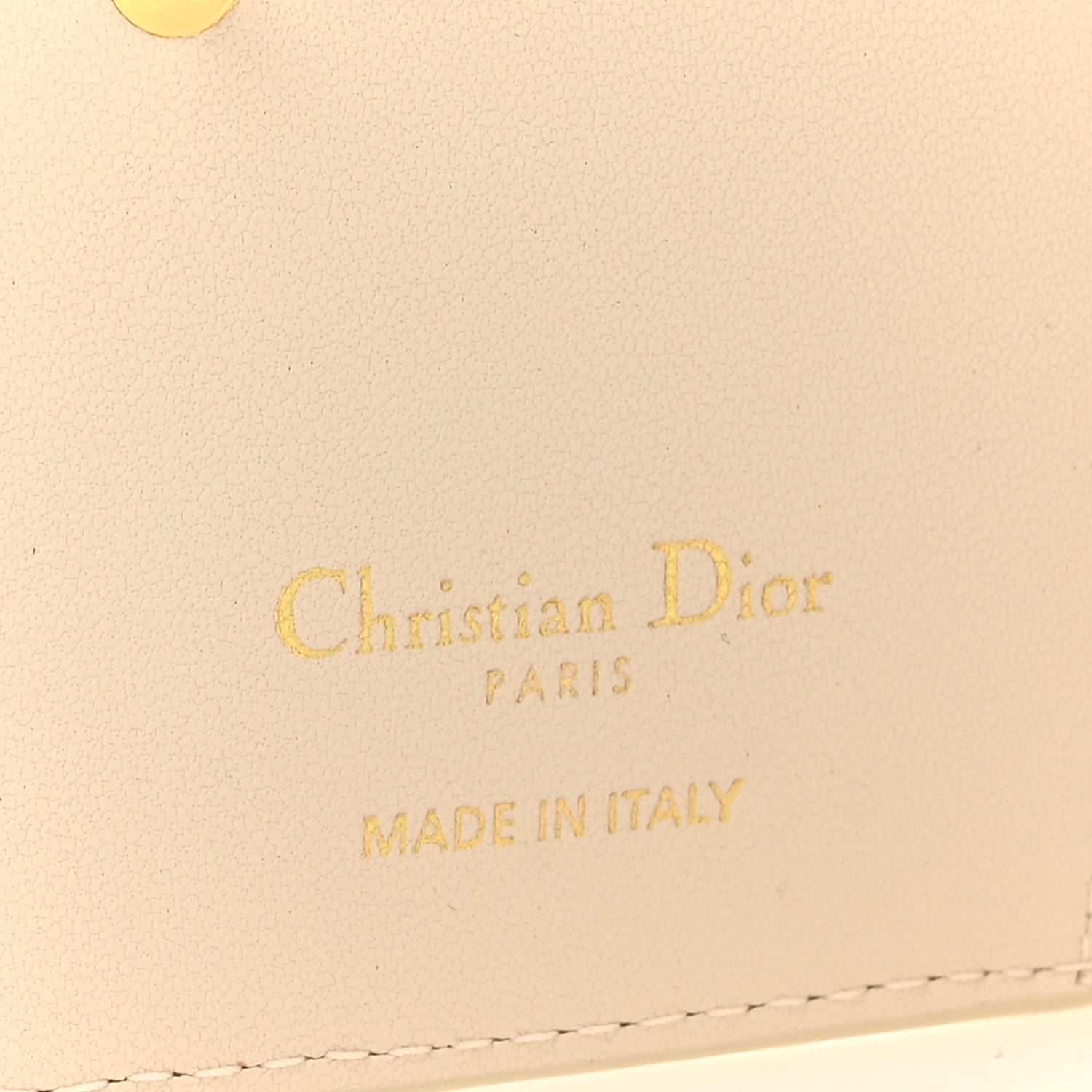 Christian Dior Grained Calfskin Supple Cannage Caro Dahlia Wallet Dusty Ivory 5 of 7