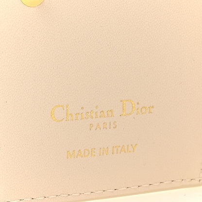Christian Dior Grained Calfskin Supple Cannage Caro Dahlia Wallet Dusty Ivory 5 of 7