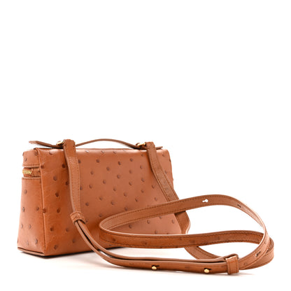Loro Piana Ostrich L19 Extra Pocket Pouch Cognac 3 of 10