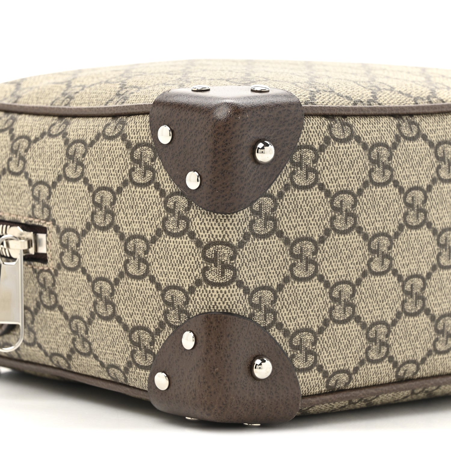 Gucci GG Supreme Monogram Textured Calfskin Square Messenger Bag Beige Ebony New Acero 10 of 11