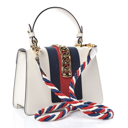 Gucci Calfskin Mini Sylvie Top Handle Bag White 5 of 14