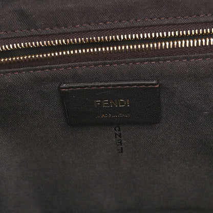 Fendi X FILA Glazed Fabric Vitello Century FF 1974 Mania Belt Bag Mogano Panna Blueberry 6 of 10