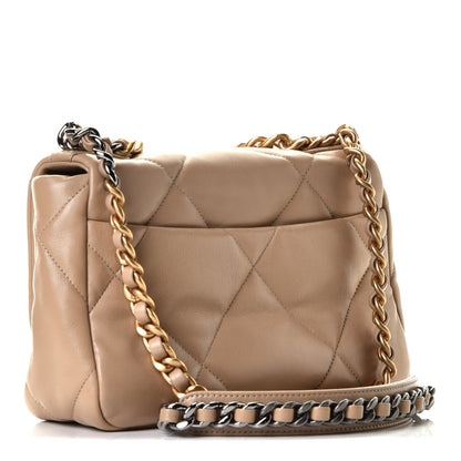 Chanel Lambskin Quilted Medium Chanel 19 Flap Dark Beige 2 of 6