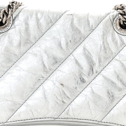 Balenciaga Crushed Calfskin Quilted Small Crush Chain Bag Silver 12 of 12