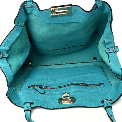 Valentino Garavani Pebbled Calfskin Medium Rockstud Tote Parrot 4 of 4