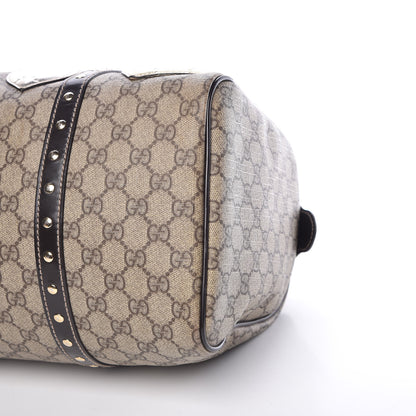 Gucci Monogram Guccissima Hearts Studded Medium Joy Boston Dark Brown 9 of 11