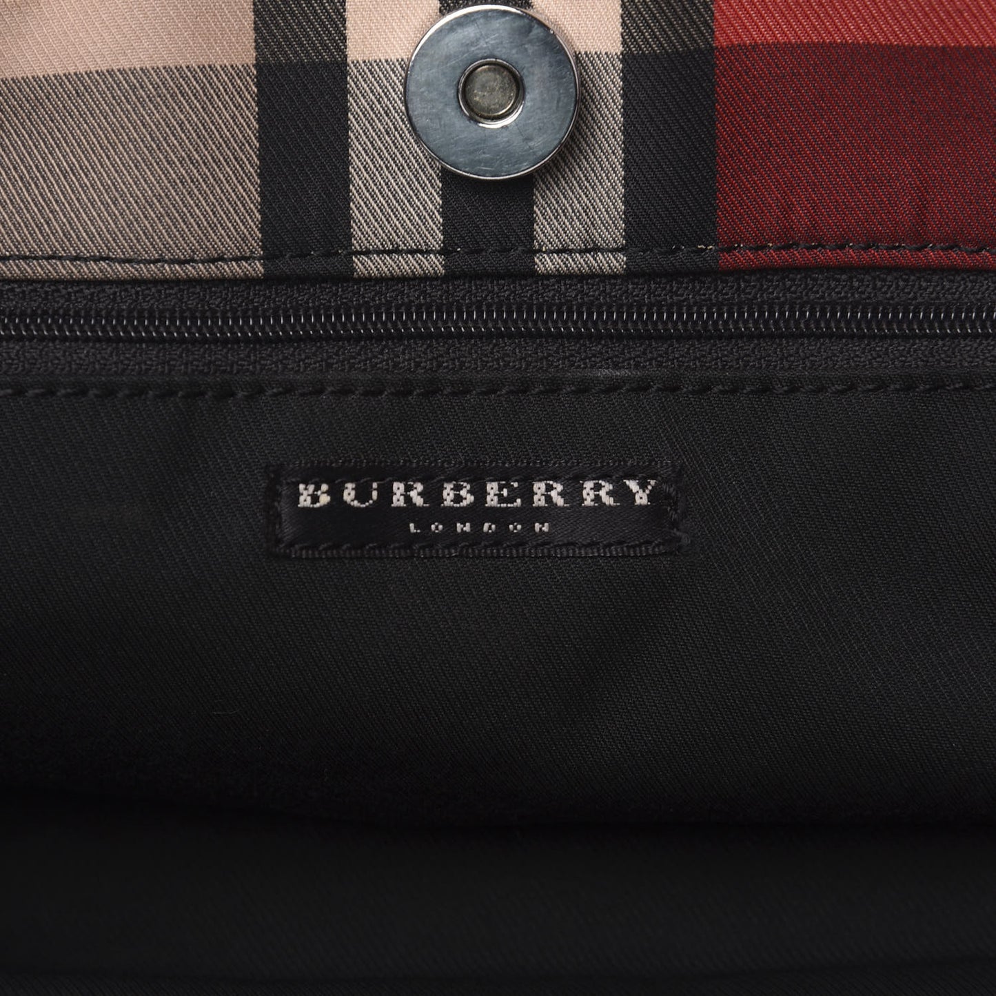 Canvas Check Tote Red