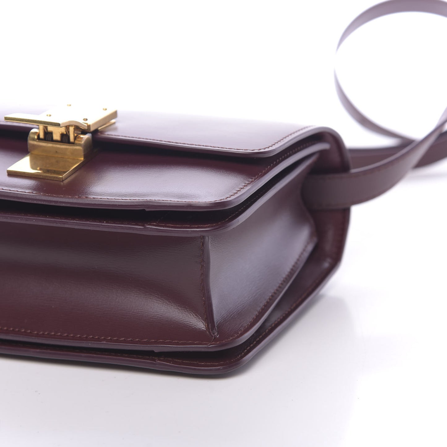 Box Calfskin Small Classic Box Flap Bag Burgundy