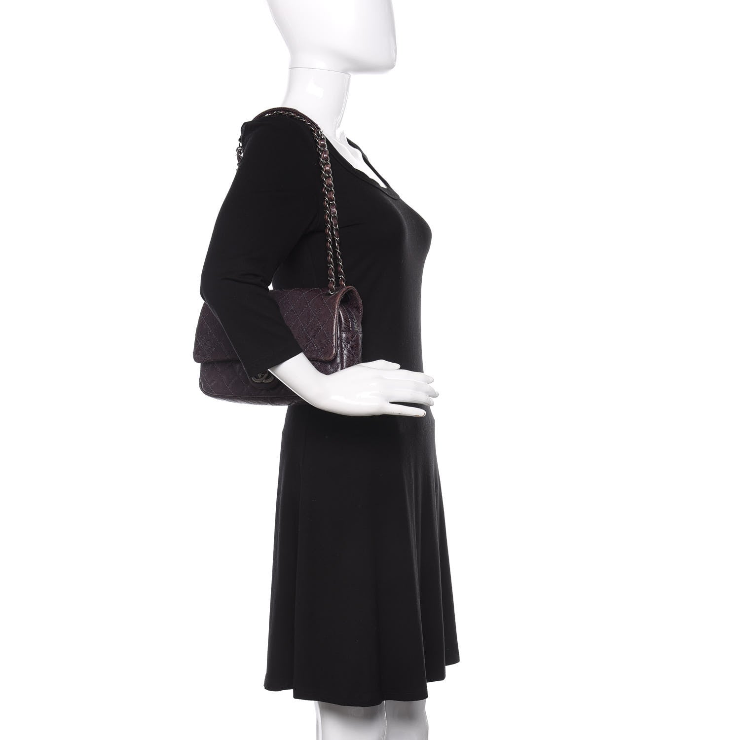 Chanel Iridescent Caviar Quilted Small Chic Flap Dark Purple 2 of 11
