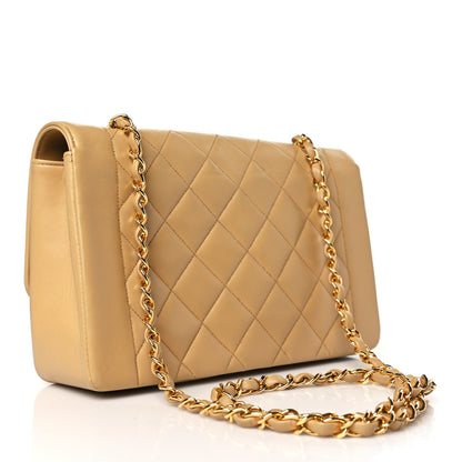 Chanel Lambskin Quilted Medium Single Flap Beige 2 of 8