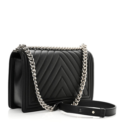 Chanel Lambskin Chevron Quilted New Medium Boy Flap Black 2 of 10