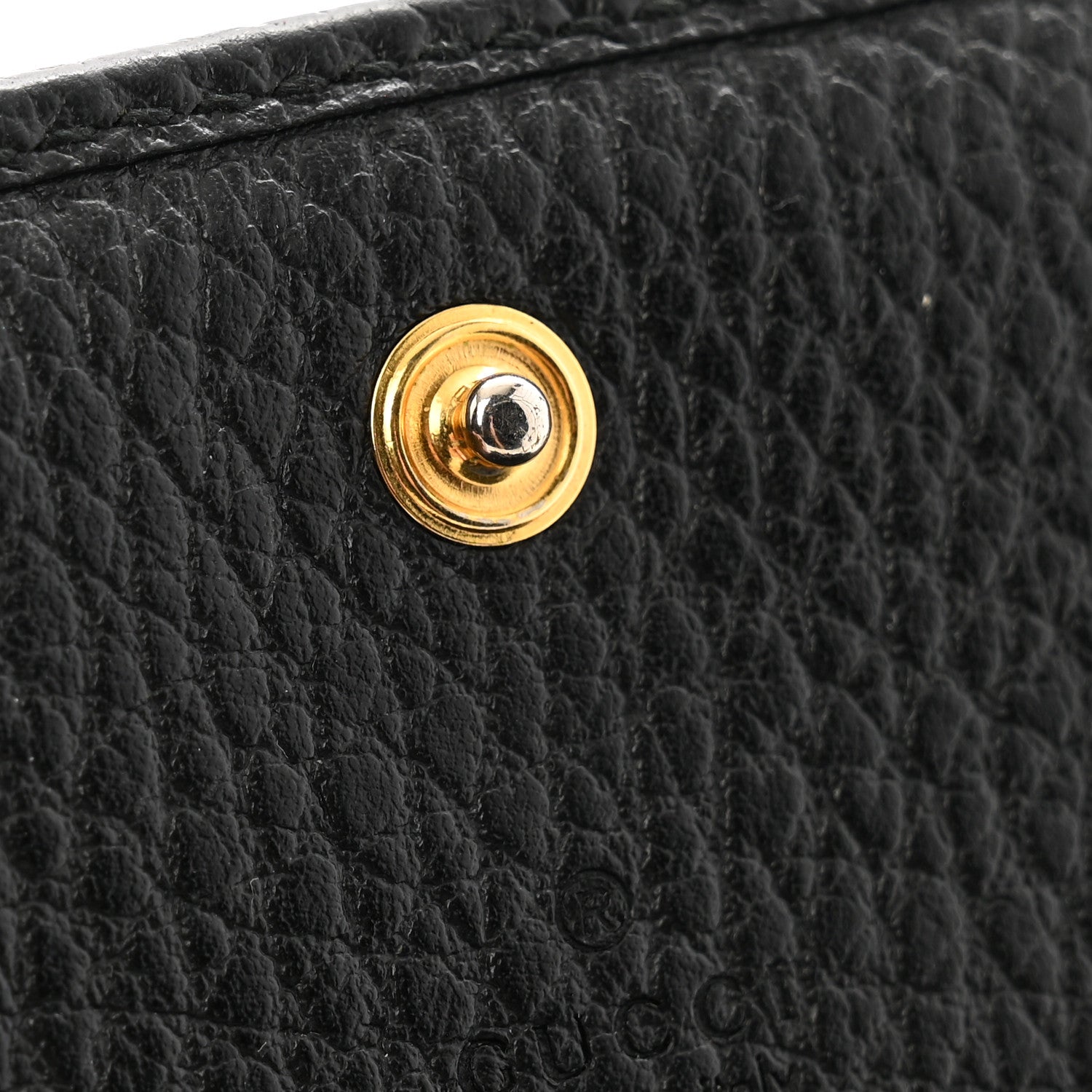 Gucci Pebbled Calfskin GG Marmont Card Case Black 6 of 9