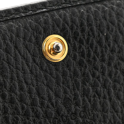 Gucci Pebbled Calfskin GG Marmont Card Case Black 6 of 9