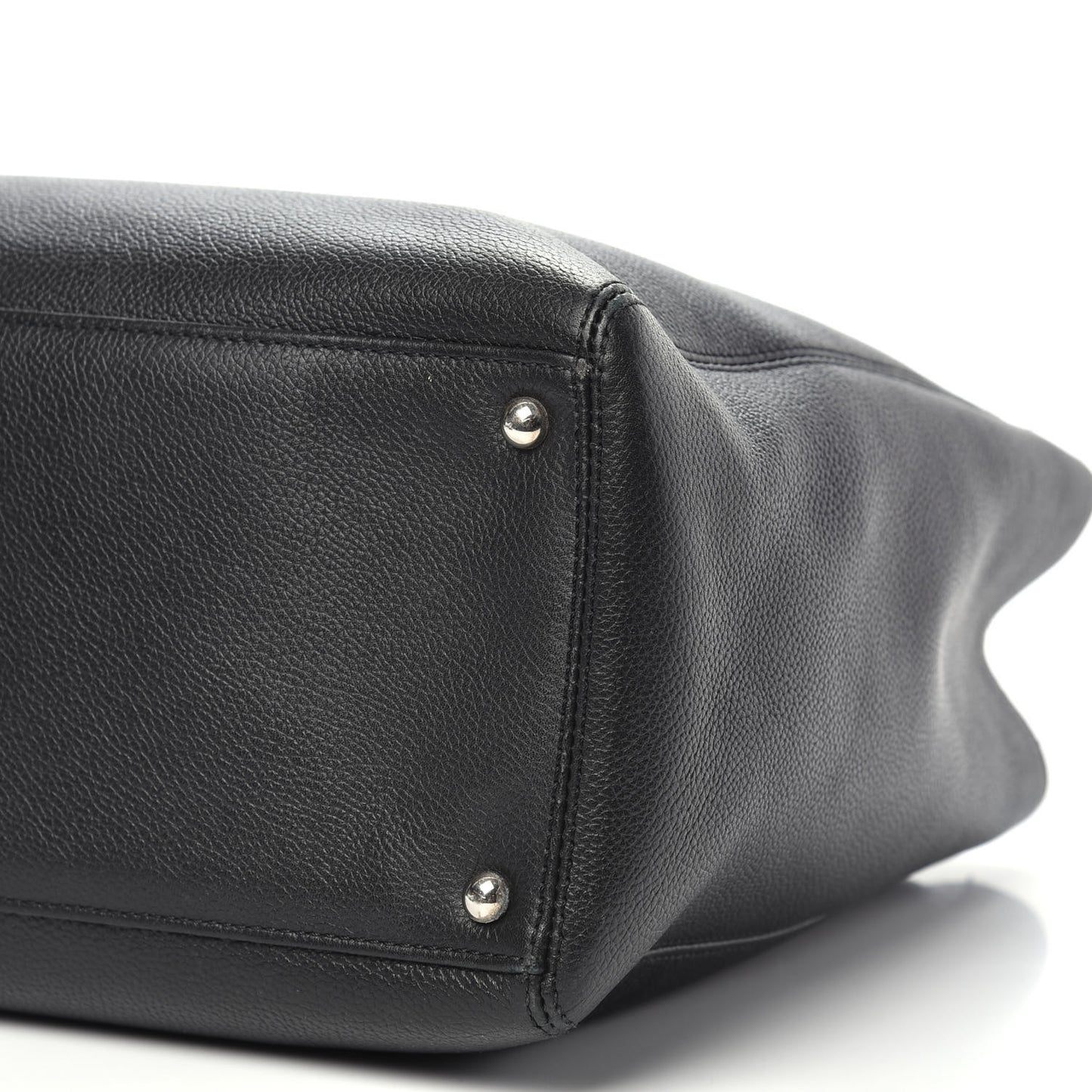 Calfskin Cerf Executive Shopper Tote Black