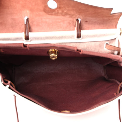 Hermes Toile Vache Calfskin Herbag 40 GM Natural 4 of 19