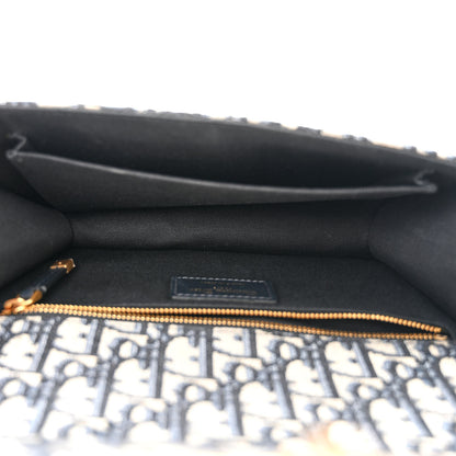 Christian Dior Oblique 30 Montaigne Chain Flap Bag Blue 5 of 11