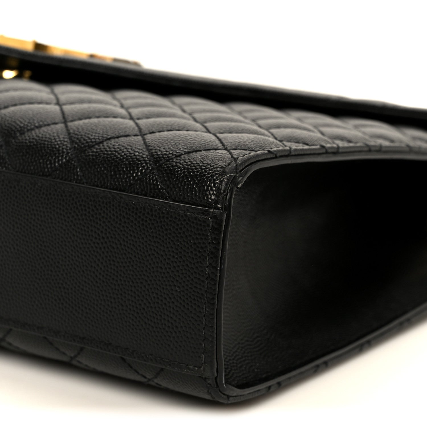 Saint Laurent Grain De Poudre Textured Mixed Matelasse Large Triquilt Monogram Satchel Black 11 of 11
