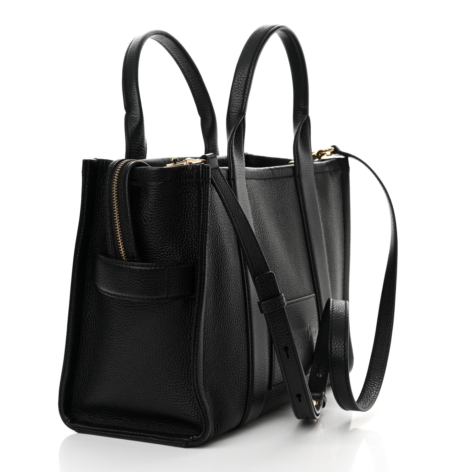 Marc Jacobs Grained Calfskin Medium The Tote Bag Black 3 of 14