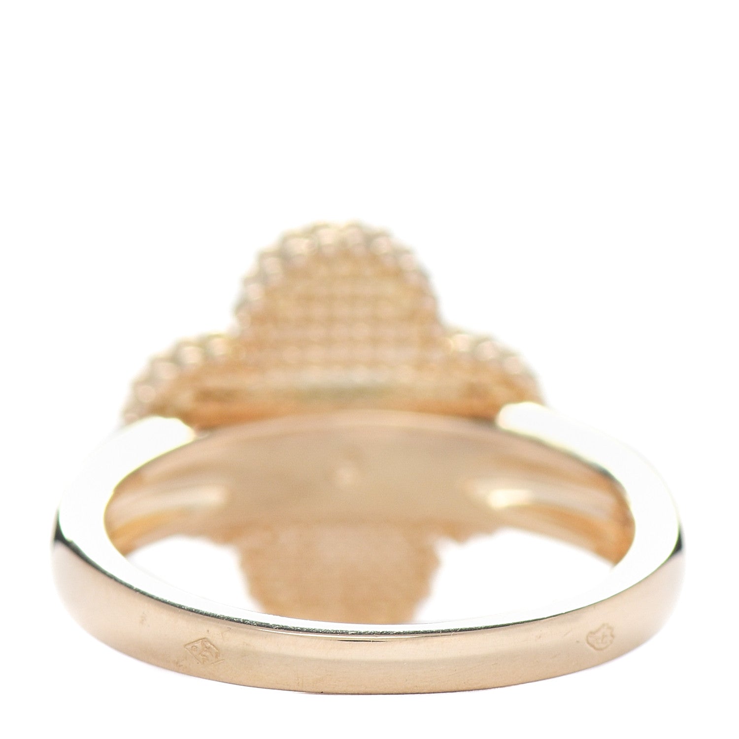 Van Cleef & Arpels 18K Yellow Gold Diamond Vintage Alhambra Ring 53 6.25 3 of 5