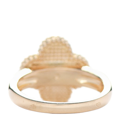 Van Cleef & Arpels 18K Yellow Gold Diamond Vintage Alhambra Ring 53 6.25 3 of 5
