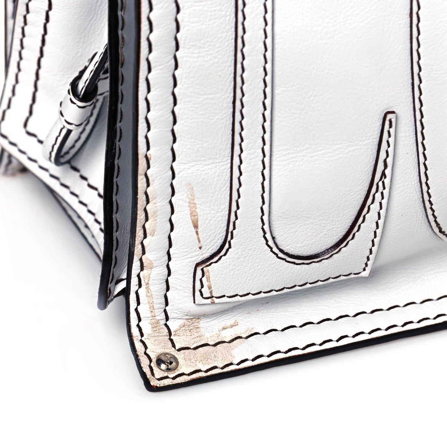 Calfskin Medium Shopping Tote White