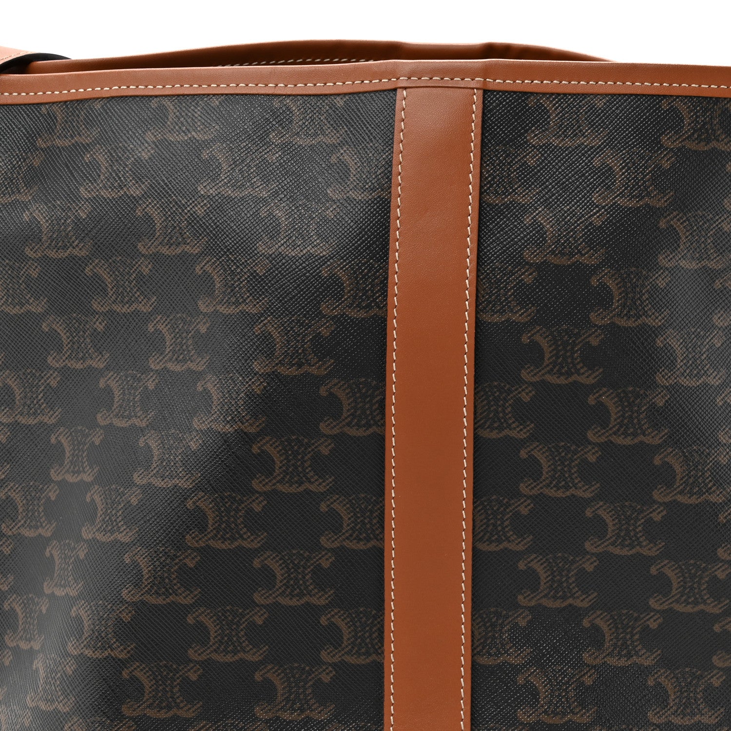 Celine Triomphe Canvas Calfskin Medium Bucket Bag Tan 6 of 12