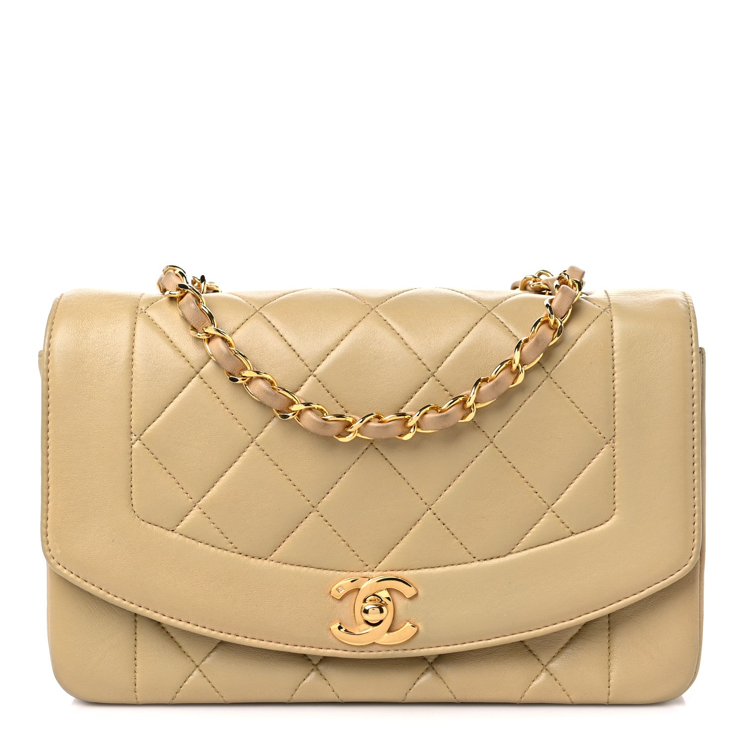 Chanel Lambskin Quilted Small Single Flap Beige 1 of 14