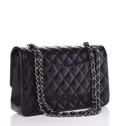 Chanel Lambskin Quilted Medium Double Flap Black 4 of 12
