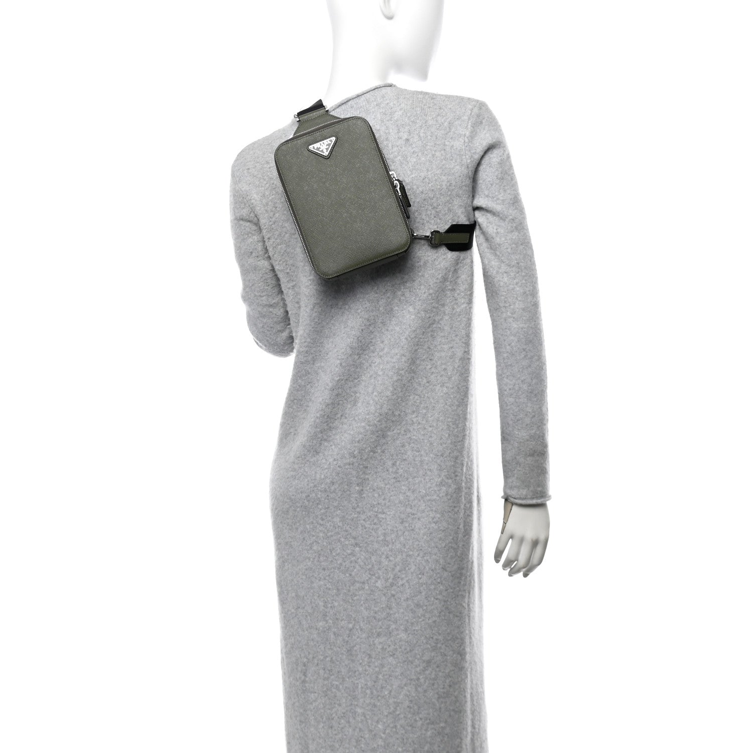 Prada Saffiano Brique Sling Bag Loden Green 2 of 9