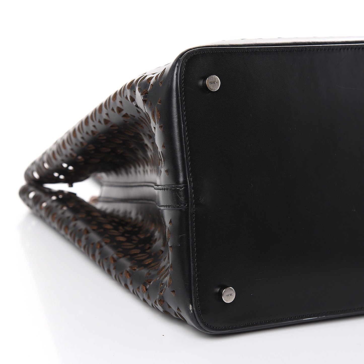 Calfskin Laser Cute Mina 32 Bag Black