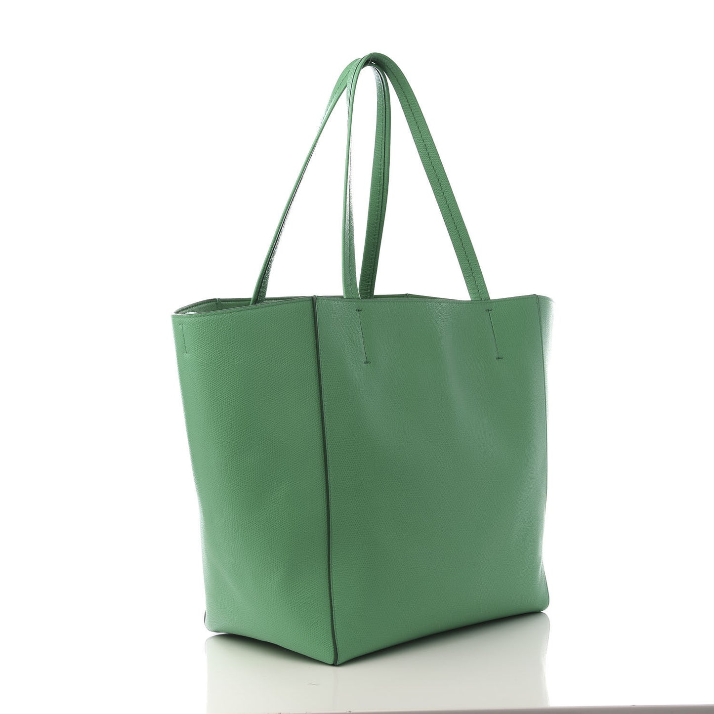 Grained Calfskin Small Horizontal Cabas Phantom Mint