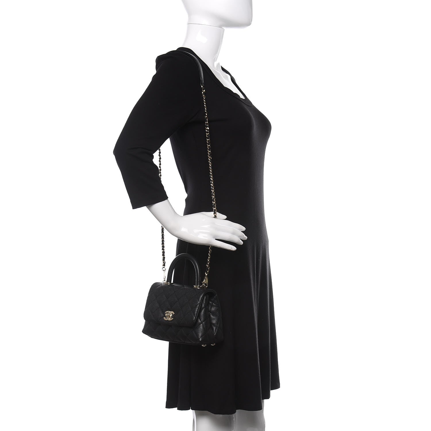 Chanel Caviar Quilted Extra Mini Coco Handle Flap Black 2 of 10