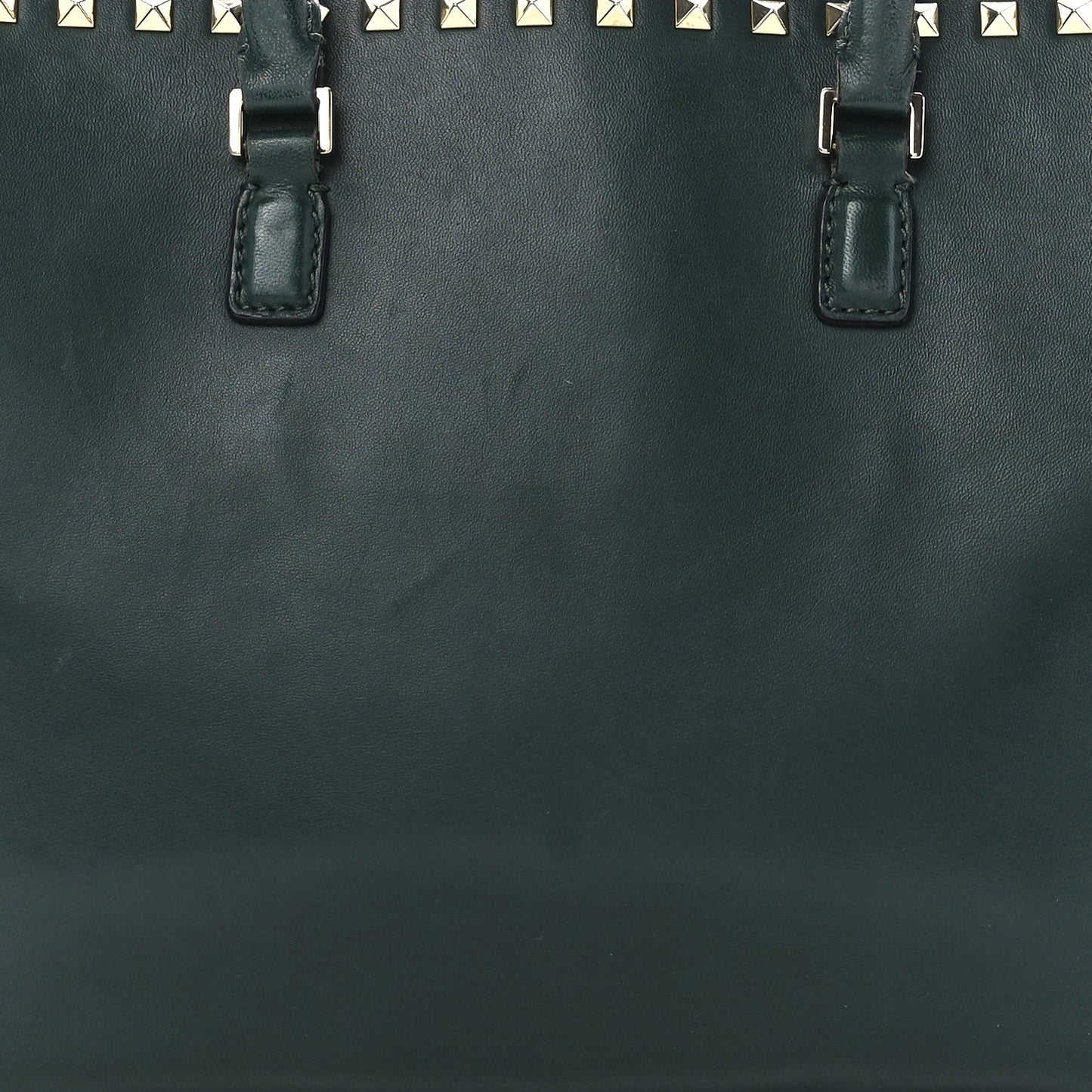 Vitello Small Rockstud Top Handle Tote Deep Green