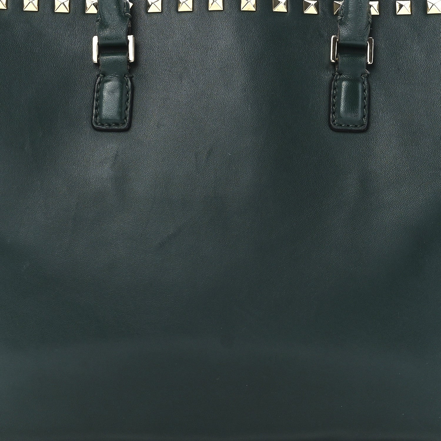 Valentino Garavani Vitello Small Rockstud Top Handle Tote Deep Green 9 of 15