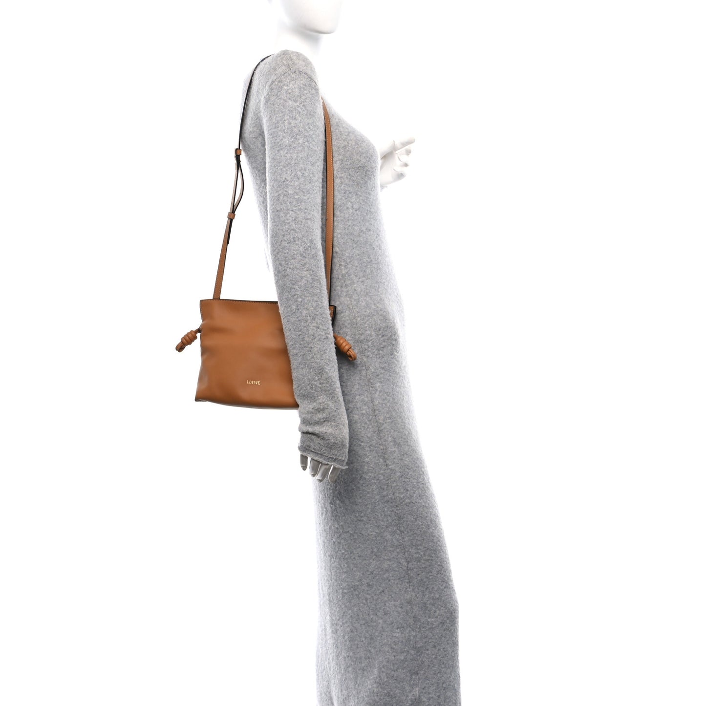 Calfskin Mini Flamenco Knot Clutch Warm Desert