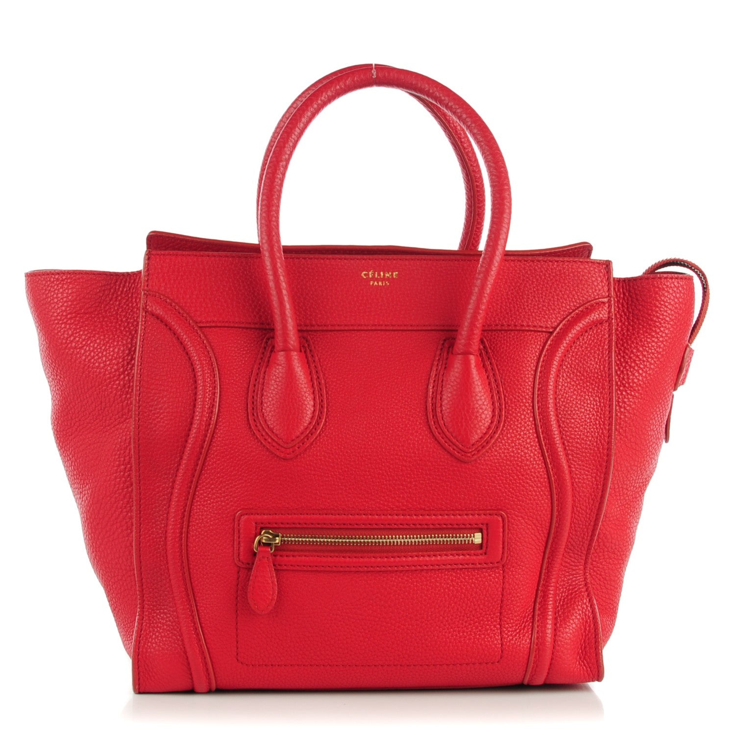 Celine Pebbled Calfskin Mini Luggage Red 1 of 9