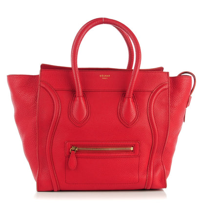 Celine Pebbled Calfskin Mini Luggage Red 1 of 9