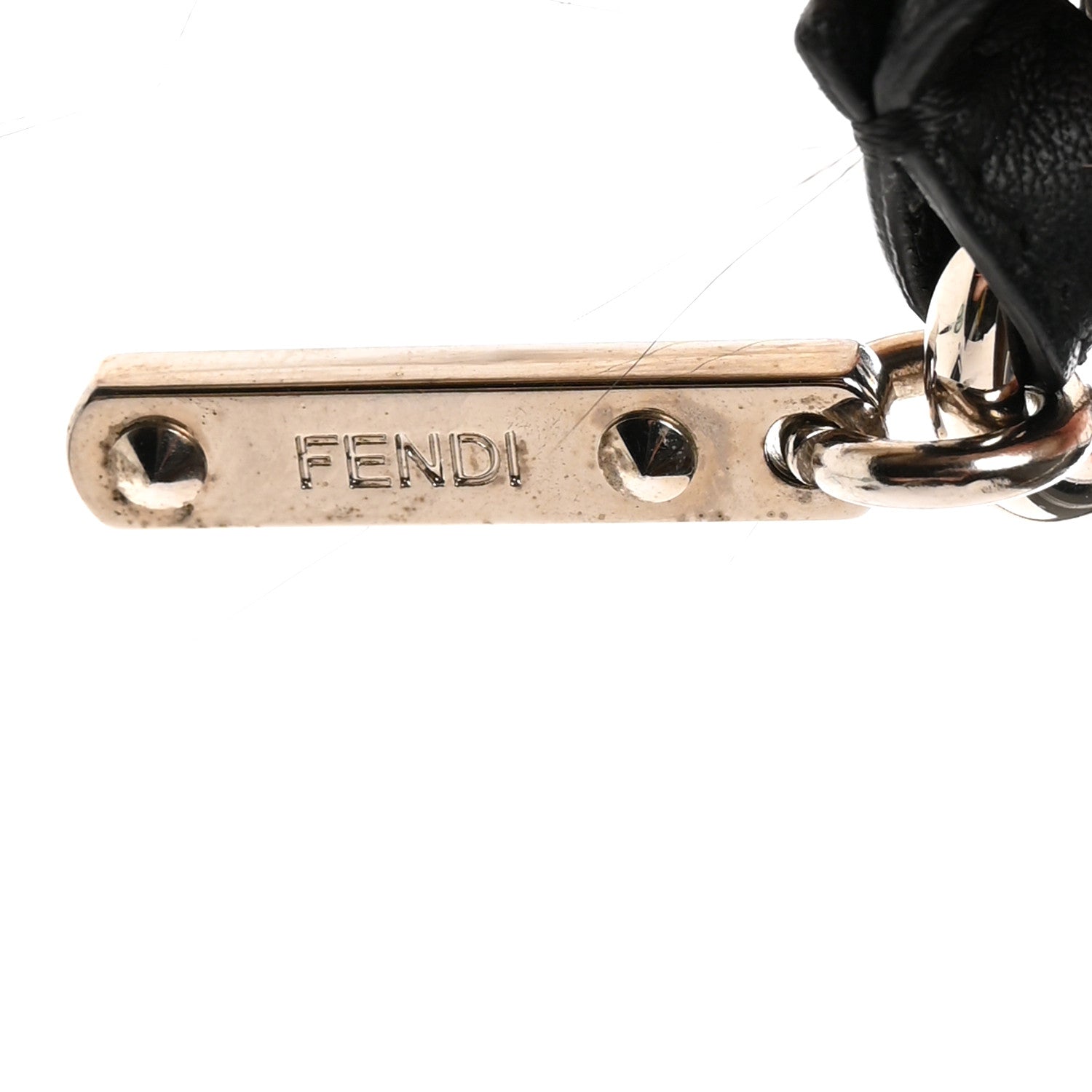 Fendi Vitello Flamingo Fox Fur Flurry Monster Bag Bug Cube Charm White 4 of 5