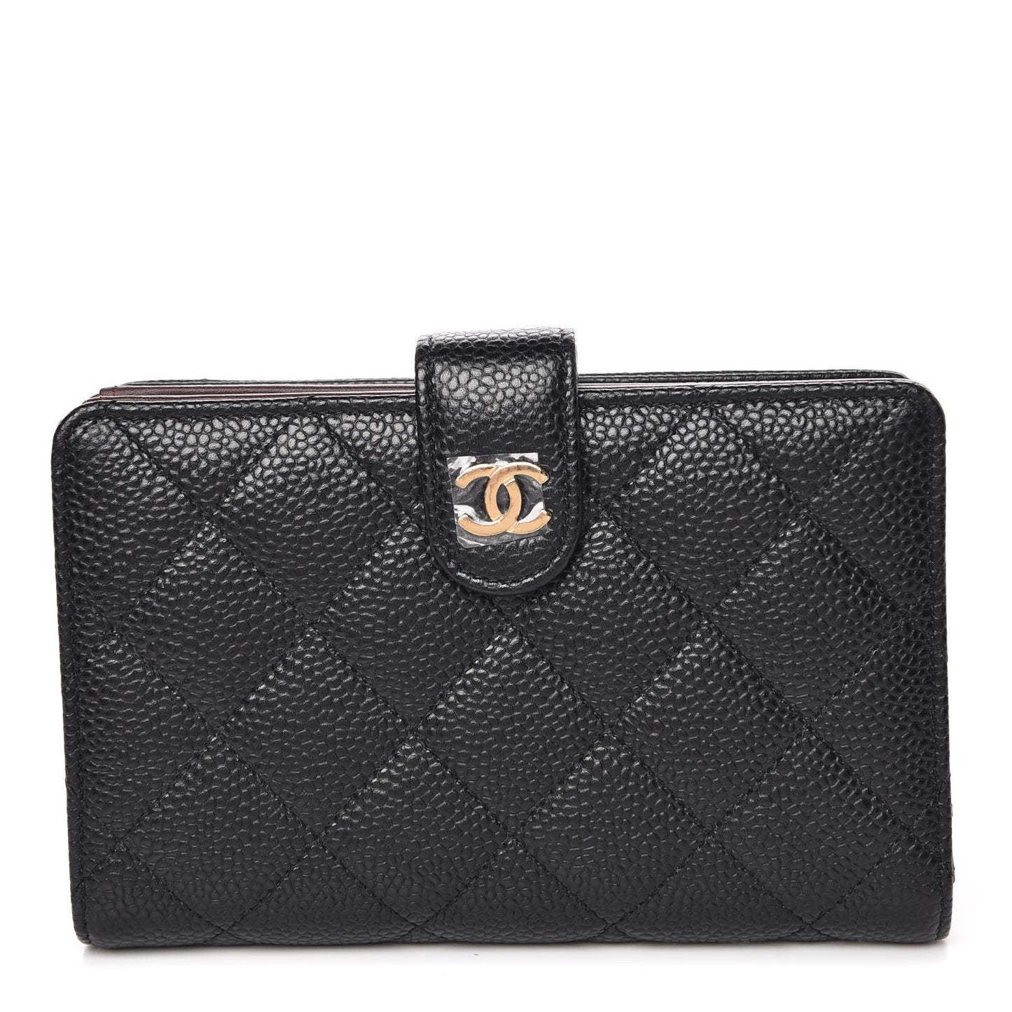 Caviar Quilted Zipped Pocket Wallet Black