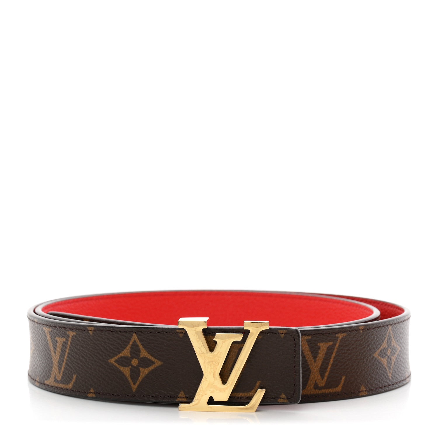 Louis Vuitton Monogram 30mm LV Initiales Reversible Belt 95 38 Coquelicot 1 of 6